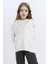 Kız Çocuk Oversize Geniş Kalıp Kapüşonlu Baskılı Fermuarlı Sweatshirt D6497A8NS 3