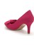 Büyük Beden Kadın Stiletto Ince Topuklu Ayakkabı Fuşya Saten Fiyonklu 5