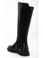 Siyah Kadın Çizme Düz Taban Streç Fermuarlı 5
