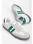 Erkek Spor Ayakkabı Yeşil Beyaz Samba Model Ince Taban Bağcıklı 1