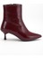 Bordo Kadın Ince Topuklu Bot Kırışık Rugan Sivri Burun 3