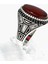 Geometrik Desenli Kırmızı Akik Taşlı 925 Ayar Gümüş Erkek Yüzük – Asalet ve Gücün Sembolü 3