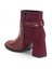 Süet ve Kroko Deri Küçük Kemerli Bordo Kadın Kalın Topuklu Bot 5