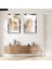 Gümüş Aynalı Pleksi Çerçeveli Beyaz Arka Planlı Gold Çiçek Modern Ikili Mdf Tablo Seti 1