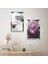 Gümüş Aynalı Pleksi Çerçeveli Mor Çiçekler Ikili Mdf Tablo Seti 2