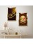 Gold Aynalı Pleksi Çerçeveli Gold Vav Harfi ve Osmanlı Tuğrası Ikili Mdf Tablo Seti 2