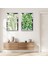Gümüş Aynalı Pleksi Çerçeveli Yeşil Bitkiler Ikili Mdf Tablo Seti 1