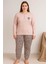 Kadın Büyük Beden Raporlı 0251 Pijama Takımı Vizon 1