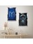 Gümüş Aynalı Pleksi Çerçeveli Mavi Kayıboyu ve Ay Yıldız Ikili Mdf Tablo Seti 2