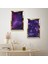 Gold Aynalı Pleksi Çerçeveli Mor Çiçekler Modern Ikili Mdf Tablo Seti 2