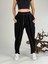 Siyah Kadife Pileli Kadın Jogger Pantolon COC1056 1