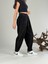 Siyah Kadife Pileli Kadın Jogger Pantolon COC1056 3