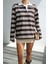 Kadın Erkek Yaka Uzun Kollu Basıc Çizgili Triko Kışlık Kazak 3