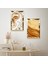Gold Aynalı Pleksi Çerçeveli Renkli Soyut Kum Desenli Ikili Mdf Tablo Seti 2