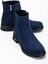 Kadın Bot Lacivert Süet Suni Deri Kauçuk Taban Yüzüdüz 1