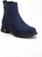 Kadın Bot Lacivert Süet Suni Deri Kauçuk Taban Yüzüdüz 4