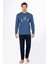Erkek Casual Active Baskılı Pamuklu Pijama Takımı | Lacivert 1