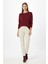 Ekstra Oversize Düşük Kol Basic Bordo Ince Triko Kaz 2