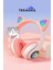Stn-28 Kedi Kulaklı Kulaklık Pembe, Sevimli Kablosuz Bluetooth 5.0, Rgb LED Işıklı, Katlanabilir Kulaküstü Çocuk Kulaklığı 3