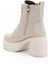 Bej Kadın Platform Topuklu Bot Bağcıklı Fermuarlı 5