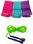 2'li Set Uzunluğu Ayarlanabilir Atlama Ipi 3'lü Yoğa Aerobik Egzersiz Direnç Pilates Bandı 1