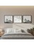 Modern Minimalist 3'lü Çerçeveli Tablo Seti - Siyah Beyaz Çerçeveli Tablo Seti Çerçeveli 1