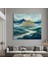 Modern Soyut Manzara Tablo – Mavi ve Beyaz Tonlarda Ağaç ve Doğa Temalı Kanvas Duvar Dekoru 1