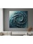 Okyanus Temalı Kabartma Efektli Kanvas Tablo - Doku Efektli Koyu Mavi Modern Tablo, 2