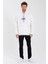 Erkek Baskılı Üç Iplik Kapüşonlu Oversize Sweatshirt - Beyaz -Vlmr 1