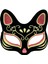 Siyah Renk Süet Kaplama Üzeri Kırmızı Sarı Simli Kedi Maskesi 17X14 cm 4