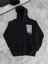 Uzun Kol Kapüşonlu Ön ve Arka Baskılı Sweatshirt - Siyah 2