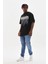 Unisex Baskılı Oversize T-Shirt - Siyah -Vlmr 4