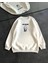 Kışlık Bisiklet Yaka Baskılı Sweatshirt - Beyaz -Vlmr 2