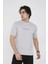 Unisex Bisiklet Yaka Slim Fit T-Shirt- Boyalı Gri -Vlmr 2