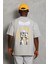Unisex Oversize Baskılı Bisiklet Yaka T-Shirt - Gri -Vlmr 5