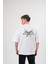 Unisex Bisiklet Yaka Baskılı Oversize T-Shirt - Beyaz -Vlmr 2
