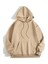 3 Iplik Pamuklu Unisex Kapşonlu Sweetshirt - Bej -Vlmr 1