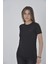 Kadın Gögüs Fileli Slim Fit T-Shirt - Siyah -Vlmr 1