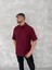 Yakalı Patlı Kısa Kol T-Shirt - Bordo -Vlmr 1