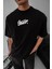 Erkek Baskılı Oversize T-Shirt - Siyah -Vlmr 4
