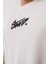 Erkek Baskılı Oversize T-Shirt - Beyaz -Vlmr 1