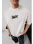 Erkek Baskılı Oversize T-Shirt - Beyaz -Vlmr 2