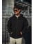 Oversize Tam Fermuarlı Uzun Kol Hırka - Siyah -Vlmr 1