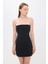 Kadın Detaylı İnce Askılı Mini Elbise Siyah 13
