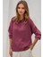 Kadın Bisiklet Yaka Relax Fit Yumuşak Triko Kazak Tozlu Gül Pembesi 13