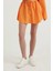 Kadın Yüksek Bel Fermuarlı Mini Etek Turuncu 12