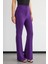 Kadın Yüksek Bel Düz Bacak Pantolon Elektrik Moru 16