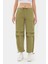 Kadın Orta Bel Fermuarlı Cargo Pantolon Zeytin Yeşili 12