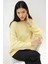 Kadın Bisiklet Yaka Relax Fit Yumuşak Triko Kazak Limon Sarısı 17