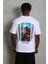 Unisex Oversize Baskılı Bisiklet Yaka T-Shirt - Beyaz -Vlmr 5